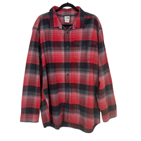 The North Face Mens Size XXL Red Black Plaid Long-Sleeve Stayside Chamois Shirt - Picture 1 of 4